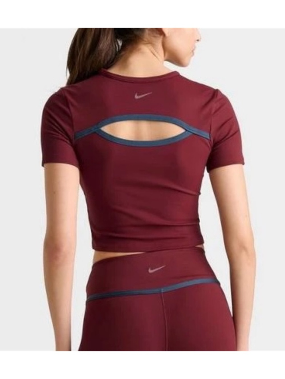 NWT Nike One Dri-FIT Tight Fitted Crop Top Dark Team Red Small - Picture 2 of 6